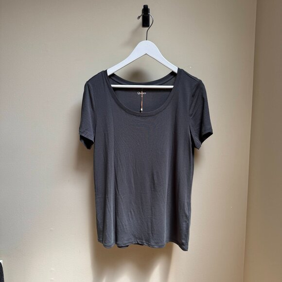 Quince Cotton Modal Scoop Neck Tee - Picture 1 of 7